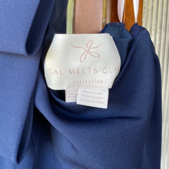 Size 4 Navy Anthropologie one shoulder, bow dress. Great quality, worn once - Picture 3 of 3